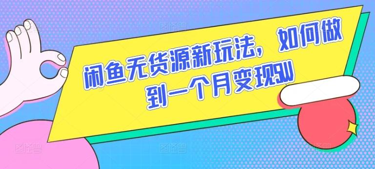 闲鱼无货源新玩法，如何做到一个月变现5W【揭秘】-情久项目网