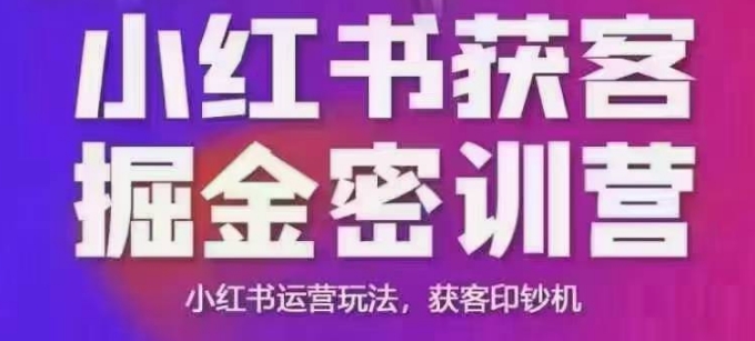 小红书获客掘金线下课，录音+ppt照片，小红书运营玩法，获客印钞机-情久项目网