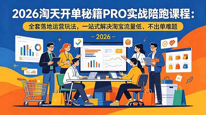 （19579期）2026淘天开单秘籍PRO实战陪跑课程-更新：全套落地运营玩法，一站式解决淘宝流量低、不出单难题-情久项目网