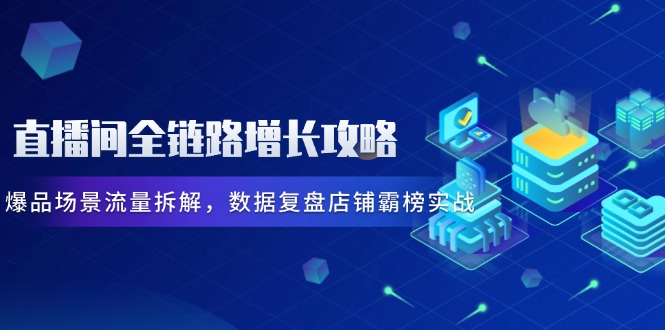 直播间全链路增长攻略，爆品场景流量拆解，数据复盘店铺霸榜实战-情久项目网