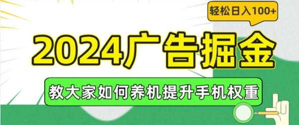 2024广告掘金，教大家如何养机提升手机权重，轻松日入100+【揭秘】-情久项目网