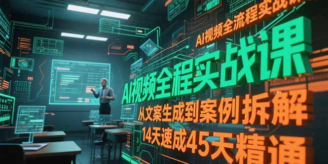 AI视频全流程实战课，从文案生成到案例拆解，14天速成45天精通-情久项目网