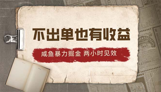 2024咸鱼暴力掘金，不出单也有收益，两小时见效，当天突破500+-情久项目网