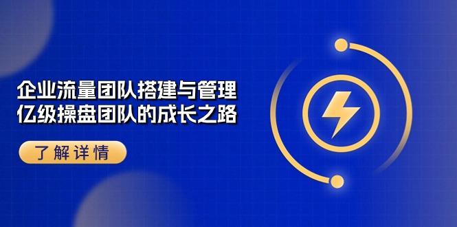 企业 流量团队-搭建与管理，亿级 操盘团队的成长之路(28节课-情久项目网