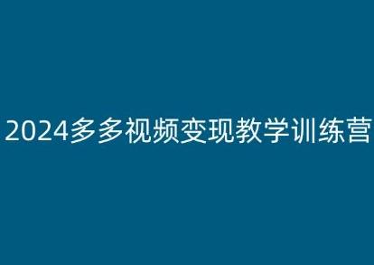 2024多多视频变现教学训练营，新手保姆级教程，适合新手小白-情久项目网