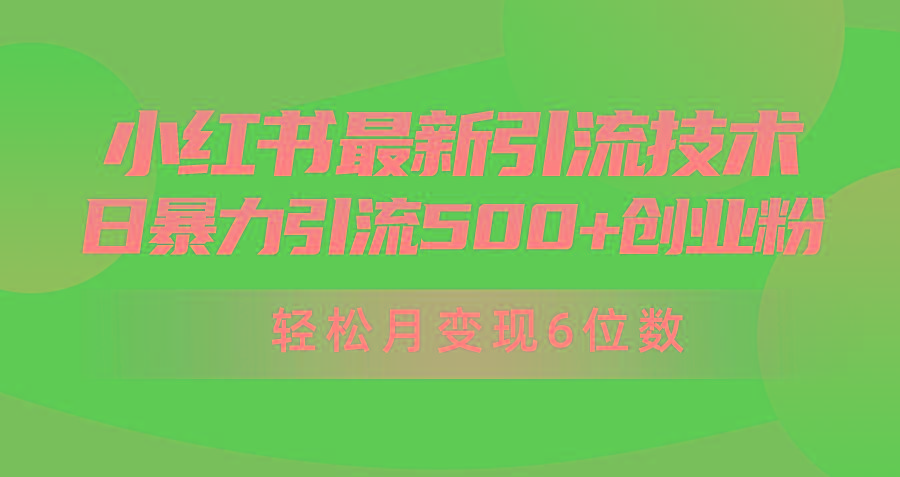 (9871期)日引500+月变现六位数24年最新小红书暴力引流兼职粉教程-情久项目网