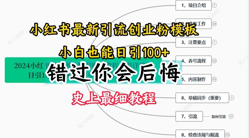 2024小红书引流创业粉史上最细教程，手把手教你引流【揭秘】-情久项目网