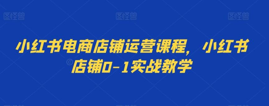 小红书电商店铺运营课程，小红书店铺0-1实战教学-情久项目网