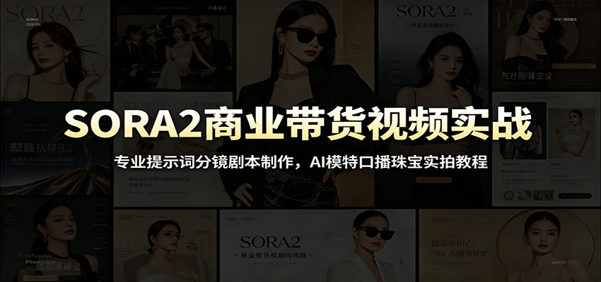 SORA2商业带货视频实战：专业提示词分镜剧本制作，AI模特口播珠宝实拍教程-情久项目网
