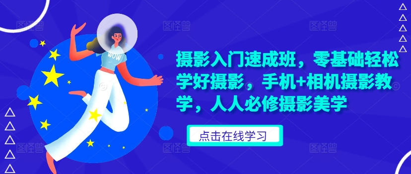 摄影入门速成班，零基础轻松学好摄影，手机+相机摄影教学，人人必修摄影美学-情久项目网