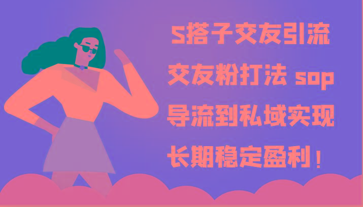S搭子交友引流，交友粉打法 sop，导流到私域实现长期稳定盈利！-情久项目网