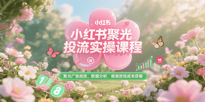 小红书聚光投流实操课程，聚光广告投放、数据分析、做高效低成本获客-情久项目网