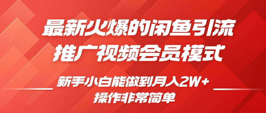 闲鱼引流推广影视会员，0成本就可以操作，新手小白月入过W+【揭秘】-情久项目网
