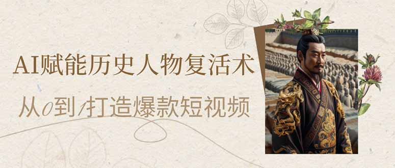 AI赋能历史人物复活术：从0到1打造爆款短视频-情久项目网