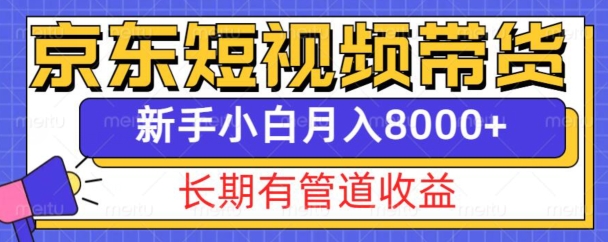 京东短视频带货新玩法，长期管道收益，新手也能月入8000+-情久项目网