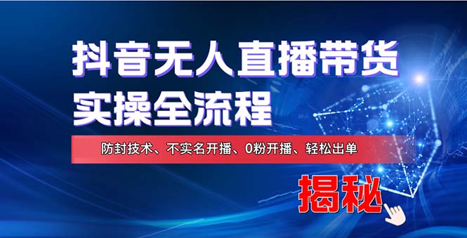 在线赚钱新途径：如何用抖音无人直播实现财务自由，全套实操流程，含…-情久项目网