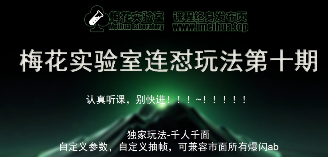 梅花实验室社群专享课视频号连怼玩法第十期课程+第二部分-FF助手全新高自由万能爆闪AB处理-情久项目网