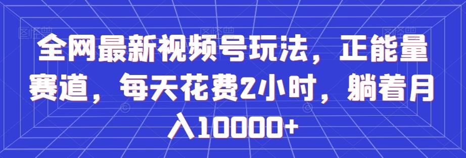 全网最新视频号玩法，正能量赛道，每天花费2小时，躺着月入10000+【揭秘】-情久项目网