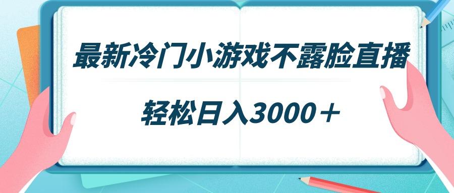 最新冷门小游戏不露脸直播，场观稳定几千，轻松日入3000＋-情久项目网