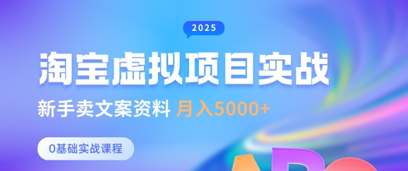 淘宝虚拟项目垂直玩法，新手卖文案资料，月入5k+-情久项目网
