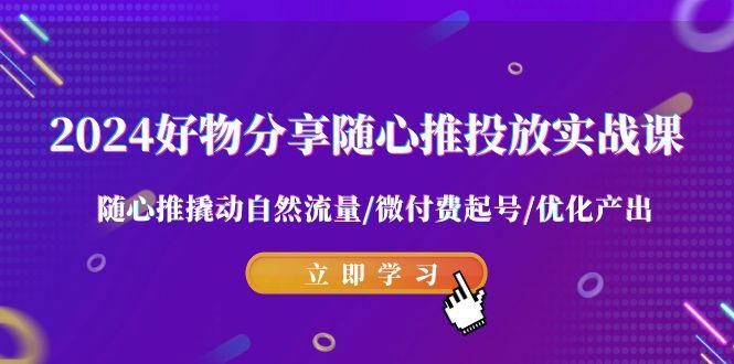 2024好物分享-随心推投放实战课 随心推撬动自然流量/微付费起号/优化产出-情久项目网