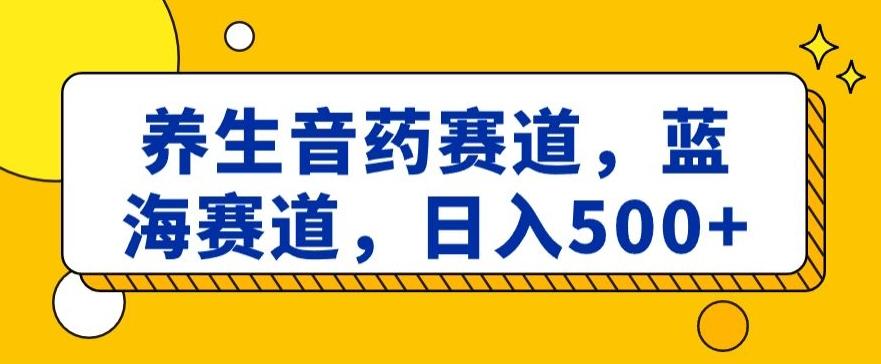 养生音药赛道，蓝海赛道，日入500+【揭秘】-情久项目网