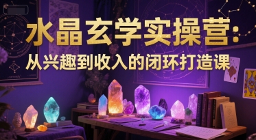 水晶玄学实操营：从兴趣到收入的闭环打造课-情久项目网