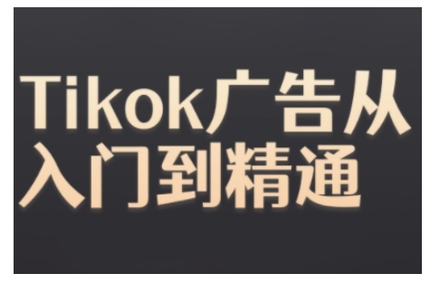 Tiktok Ads实操教程，Tiktok广告从入门到精通-情久项目网
