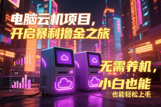 电脑云机项目 暴力撸金玩法，不需要养机 配置没有要求 单机100个窗口一…-情久项目网