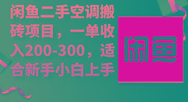 (9539期)闲鱼二手空调搬砖项目，一单收入200-300，适合新手小白上手-情久项目网