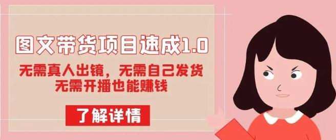 图文带货项目速成1.0：无需真人出镜，无需自己发货，无需开播也能赚钱！-情久项目网