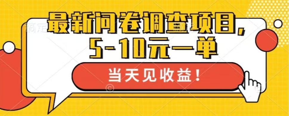 最新问卷调查项目，单日零撸100＋-情久项目网