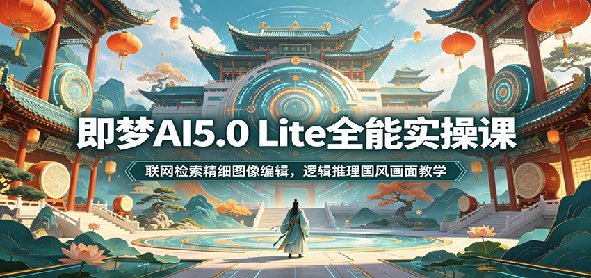 即梦AI5.0 Lite全能实操课：联网检索精细图像编辑，逻辑推理国风画面教学-情久项目网