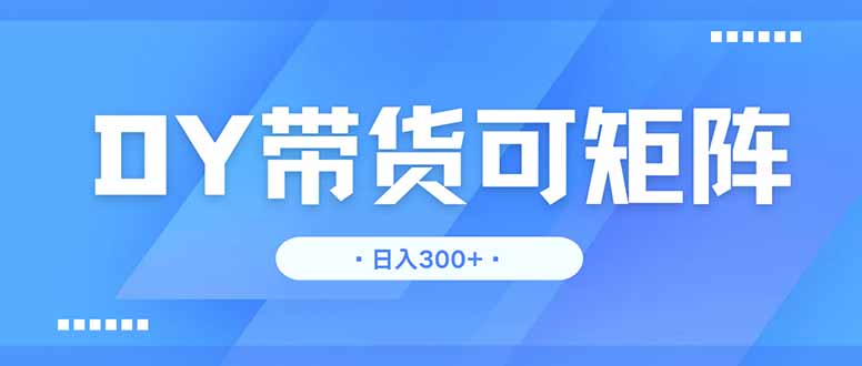 DY带货，日入300＋矩阵无上限-情久项目网