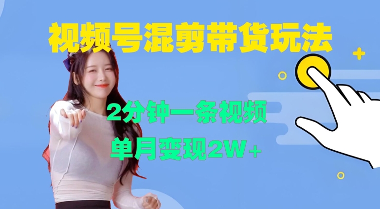 视频号混剪玩法，2分钟一条视频，单月变现2W+【揭秘】-情久项目网