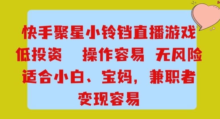 快手小铃铛游戏项目，低投入零风险，操作简单变现快-情久项目网