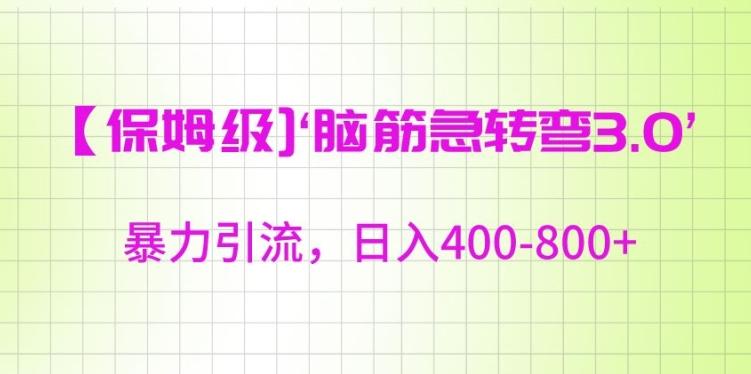 保姆级脑筋急转弯3.0，暴力引流，日入400-800+【揭秘】-情久项目网