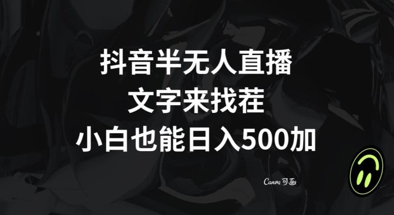 抖音半无人直播，文字来找茬小游戏，每天收益500+【揭秘】-情久项目网