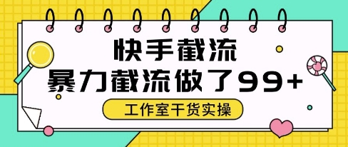快手暴力截流玩法，全自动无需人工，每日单号50+精准客资【揭秘】-情久项目网
