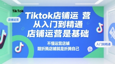 Tiktok店铺运营从入门到精通，店铺运营是基础，不懂运营店铺，瞎折腾店铺就是折腾自己-情久项目网