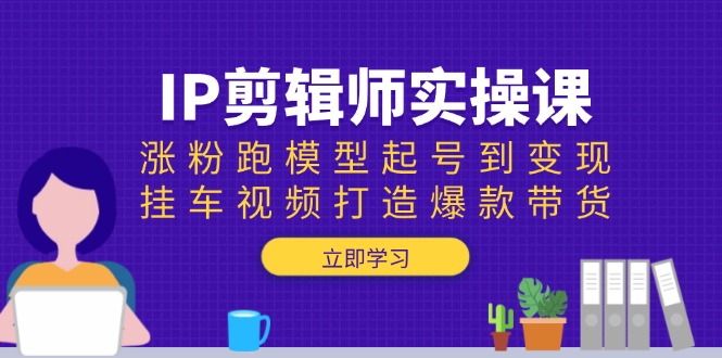 IP剪辑师实操课：涨粉跑模型起号到变现，挂车视频打造爆款带货-情久项目网