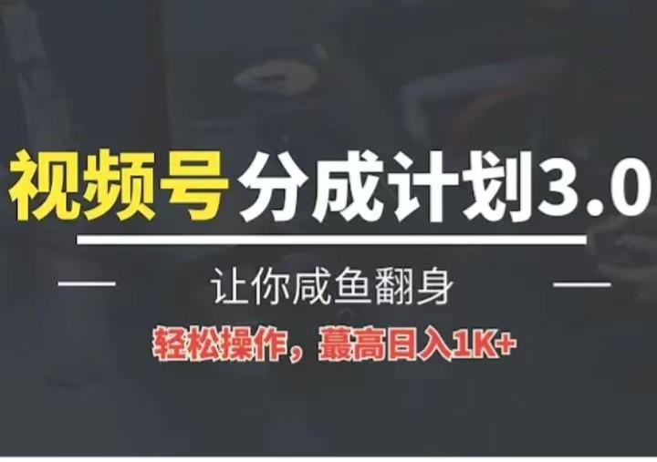 24年视频号冷门蓝海赛道，操作简单，单号收益可达四位数-情久项目网