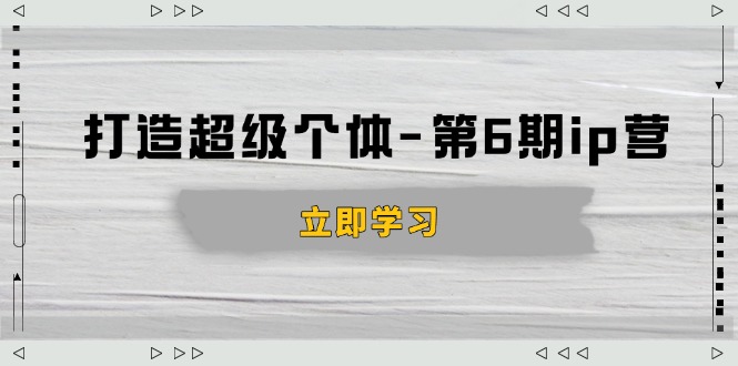 打造 超级个体-第6期ip营：商业认知,产品设计,成交演练,解决知识变现难题-情久项目网