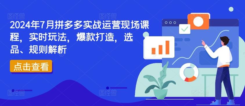 2024年7月拼多多实战运营现场课程，实时玩法，爆款打造，选品、规则解析-情久项目网