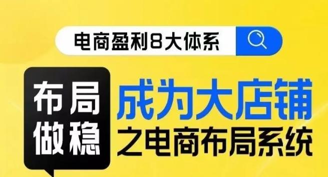 八大体系布局篇·布局做稳，成为大店的电商布局线上课-情久项目网