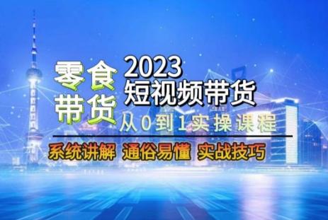 2023短视频带货-零食赛道，从0-1实操课程，系统讲解实战技巧-情久项目网