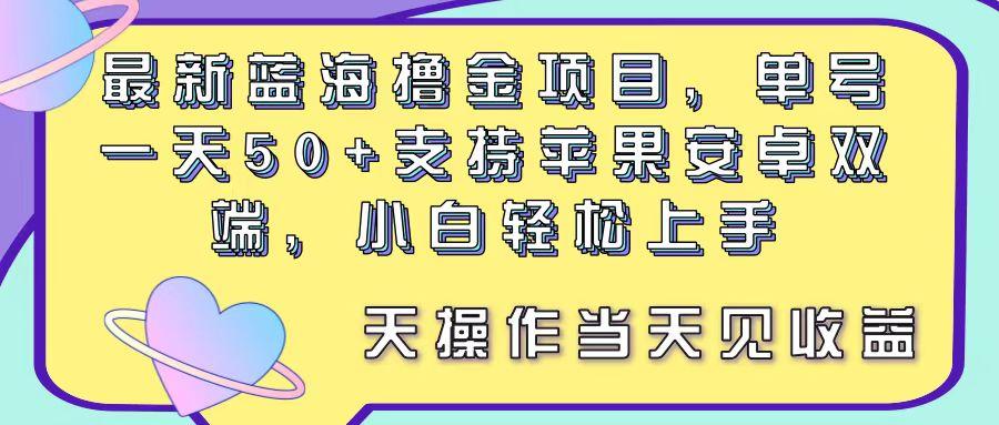 最新蓝海撸金项目，单号一天50+， 支持苹果安卓双端，小白轻松上手 当…-情久项目网