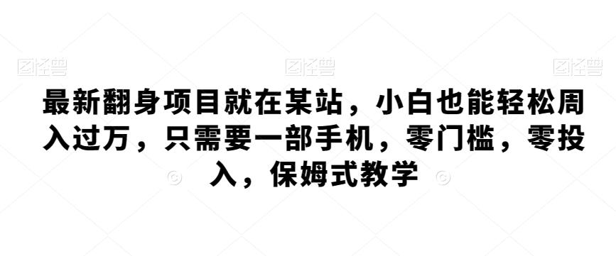 最新翻身项目就在某站，小白也能轻松周入过万，只需要一部手机，零门槛，零投入，保姆式教学-情久项目网