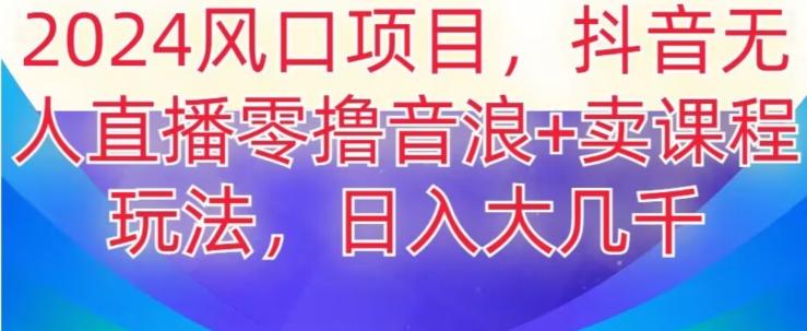 2024风口项目，抖音无人主播撸音浪+卖课程玩法，日入大几千【揭秘】-情久项目网