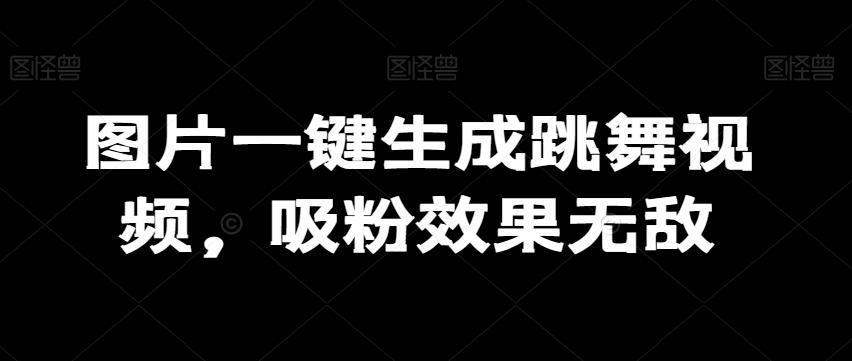 图片一键生成跳舞视频，吸粉效果无敌-情久项目网